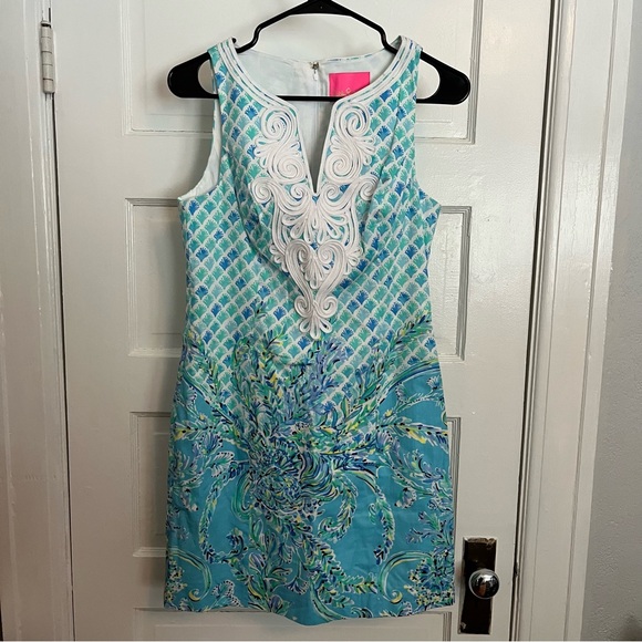 Lilly Pulitzer Dresses & Skirts - NWT Lilly Pulitzer Gabby Stretch Shift Bondi Blue Scuba Doo 4